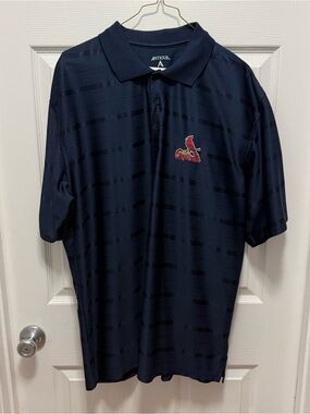 Antigua Navy Polo with Red St. Louis Cardinals Logo